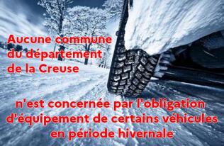 Réglementation concernant l'équipement des véhicules en période hivernale